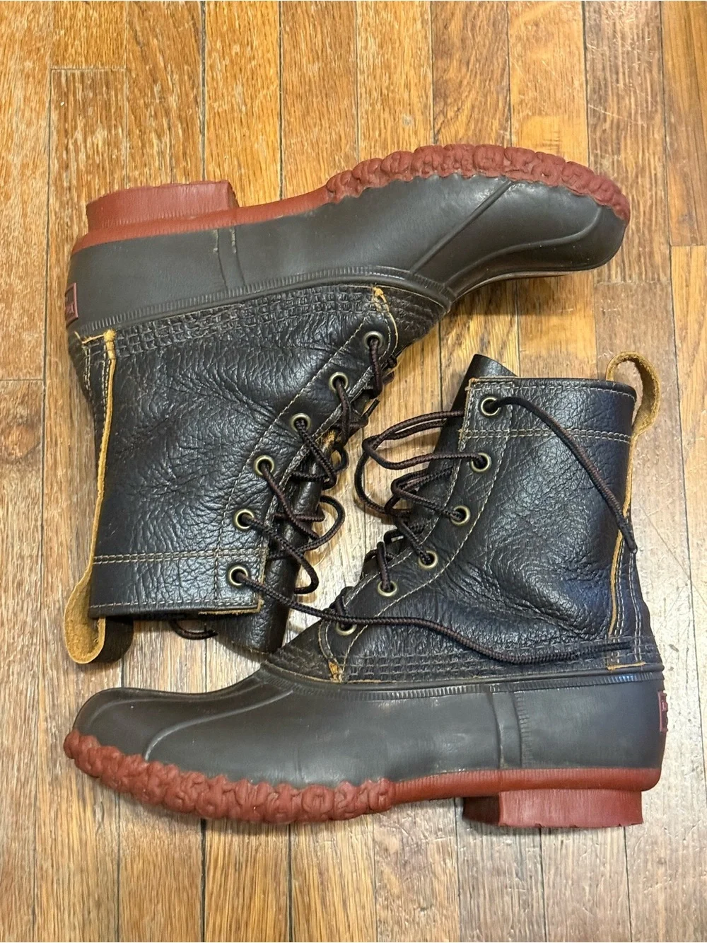 L.L. Bean Women’s Brown Bison Bean Duck Boots, size 7